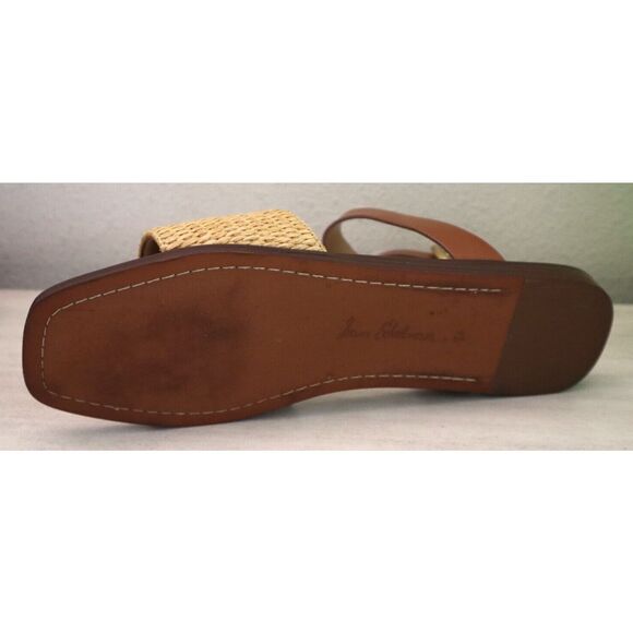 Sam Edelman Women's Sz 8.5M Brown Raffia Leather Ilsie Strappy Flat Sandals - Picture 4 of 10